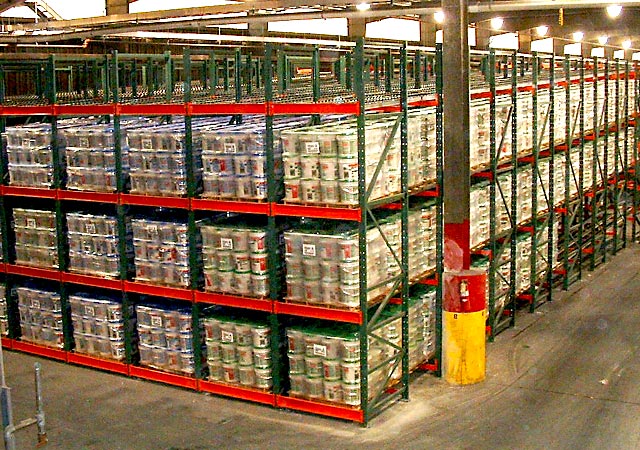 Pallet Flow Rack system installed in a warehouse